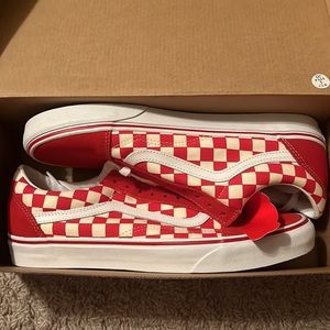 red and white checkered vans; BRAND NEW; men’s size 10